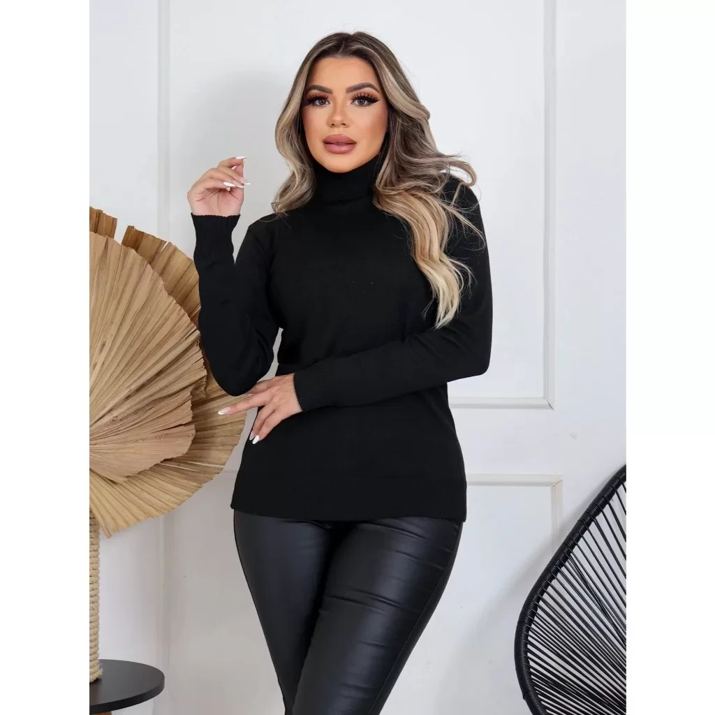 Blusa De Frio Cacharrel Feminina Gola Alta Canelada ELASTANO