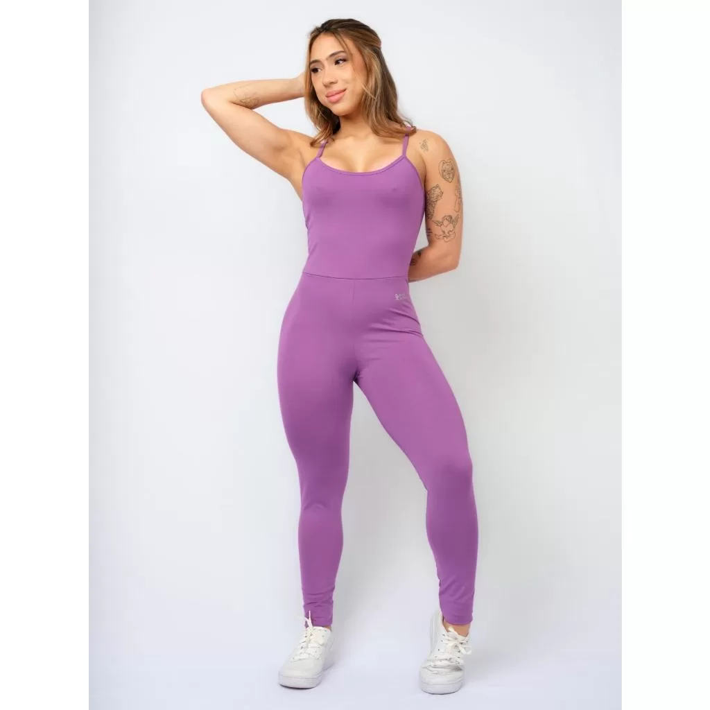 Macacão Fitness Feminino Costas Nua Slim Blackout Zero Transparência Longo Inverno Academia