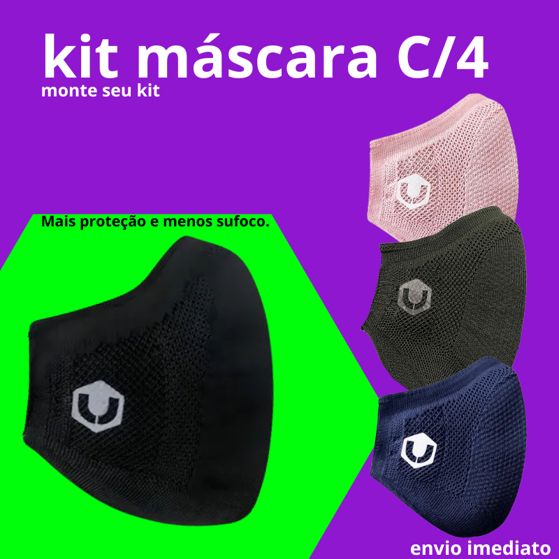 Máscara Esportiva Unique Class KNIT, Tecido, Alça Ajustável, Fácil Respiração