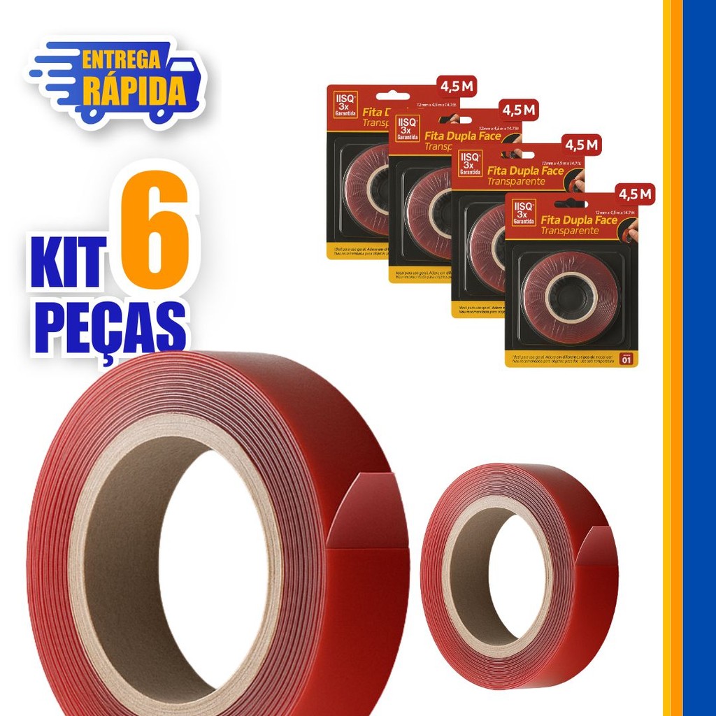 6 Rolo Fita Adesiva Dupla Face Ultraforte-À Prova Dágua Para Melhoria, Eletrodomésticos 100 * 1 Cm