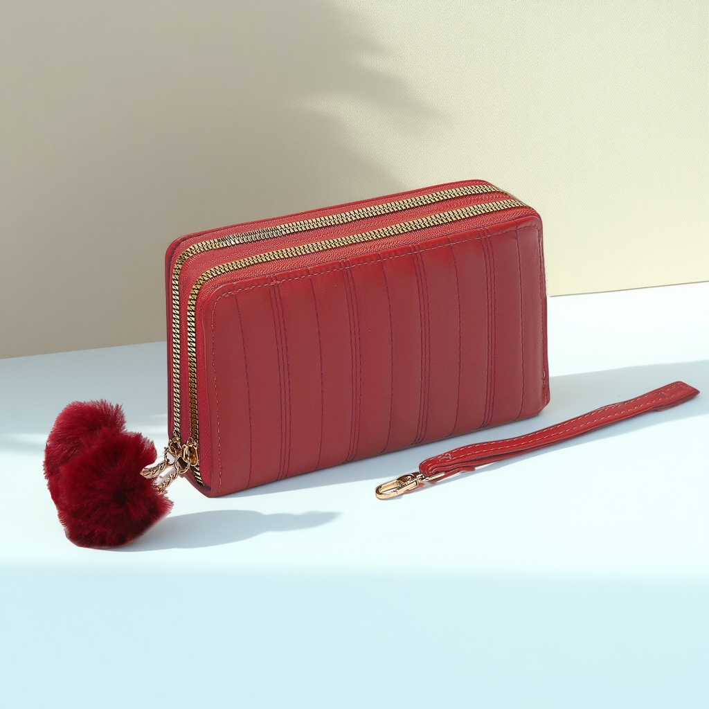 Carteira feminina com 2 zíper grande lt668