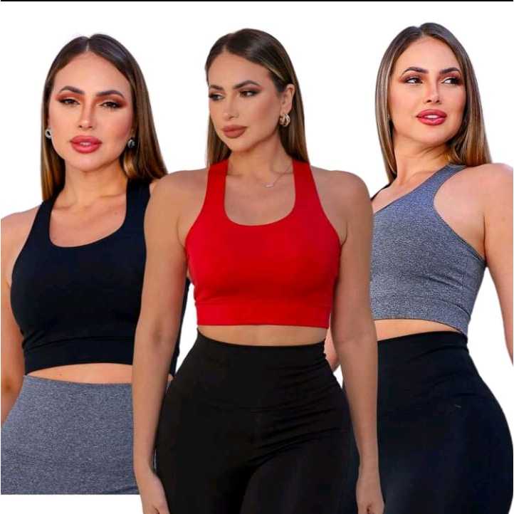 kit 2 tops academia feminino nadador suplex
