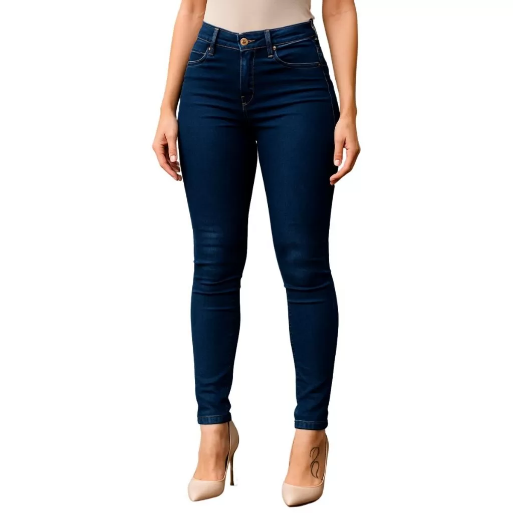 Calça Jeans Moda Feminina Skinny Elegante Casual Confortável Com Lycra