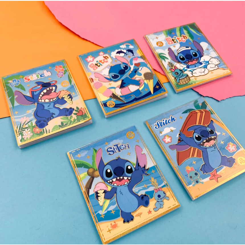 KIT COM 4 MINI BLOQUINHOS DE ADESIVOS STITCH / PAPELARIA FOFA KAWAII