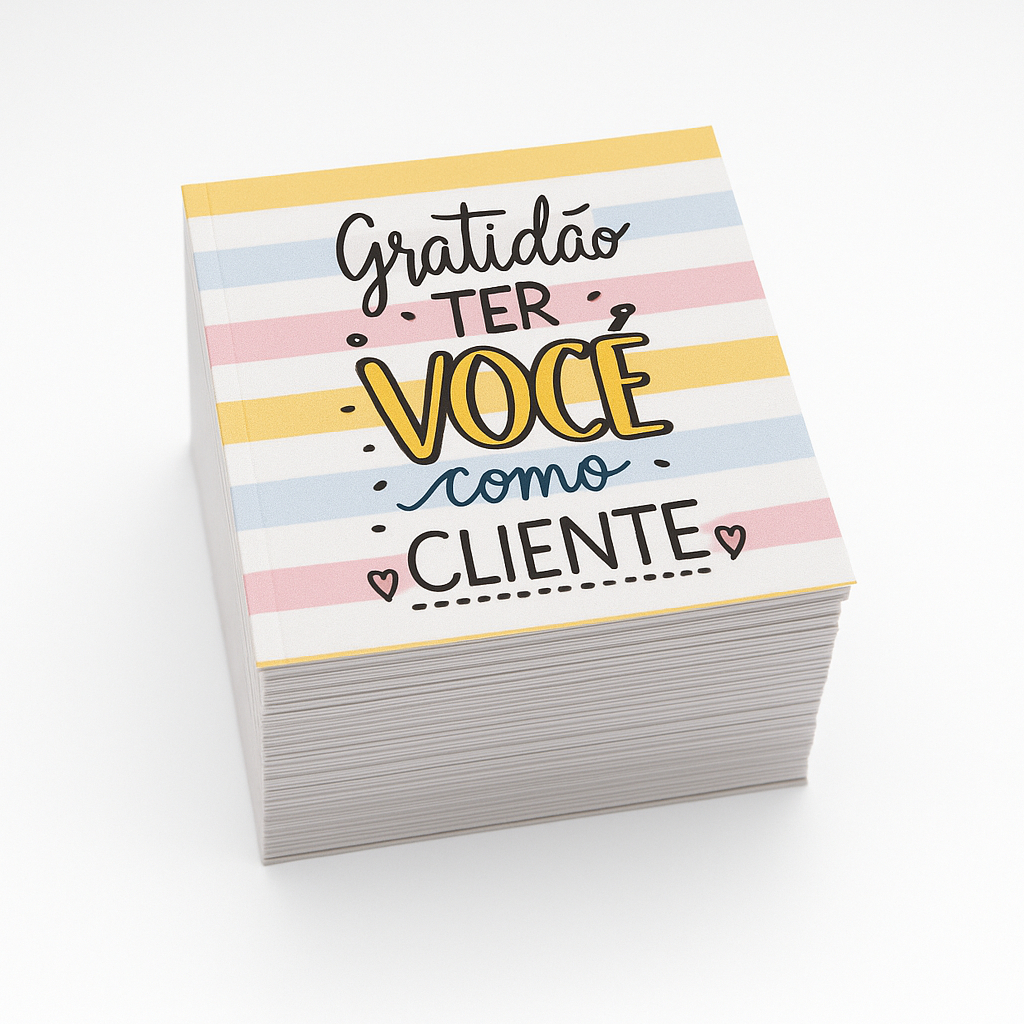 Mini Cartão Agradecimento, Tag para Loja, Empresa, Correios