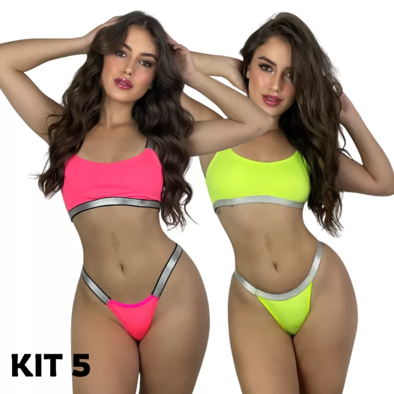 Kit 5 Conjunto Lingerie Sensual Sem Bojo Alças La