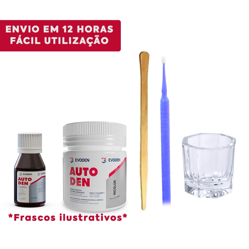 Kit Resina Acrílica Cola Provisório – Próteses, Dentaduras, Pivô, Notebook, Action Figures