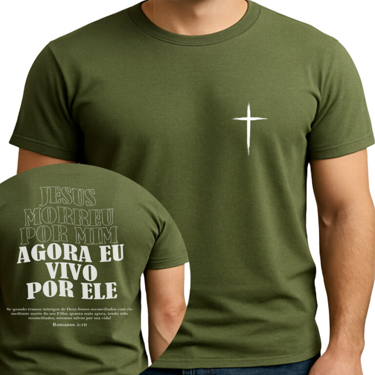 Camiseta T-Shirt 100% algodão Vivo Por Ele