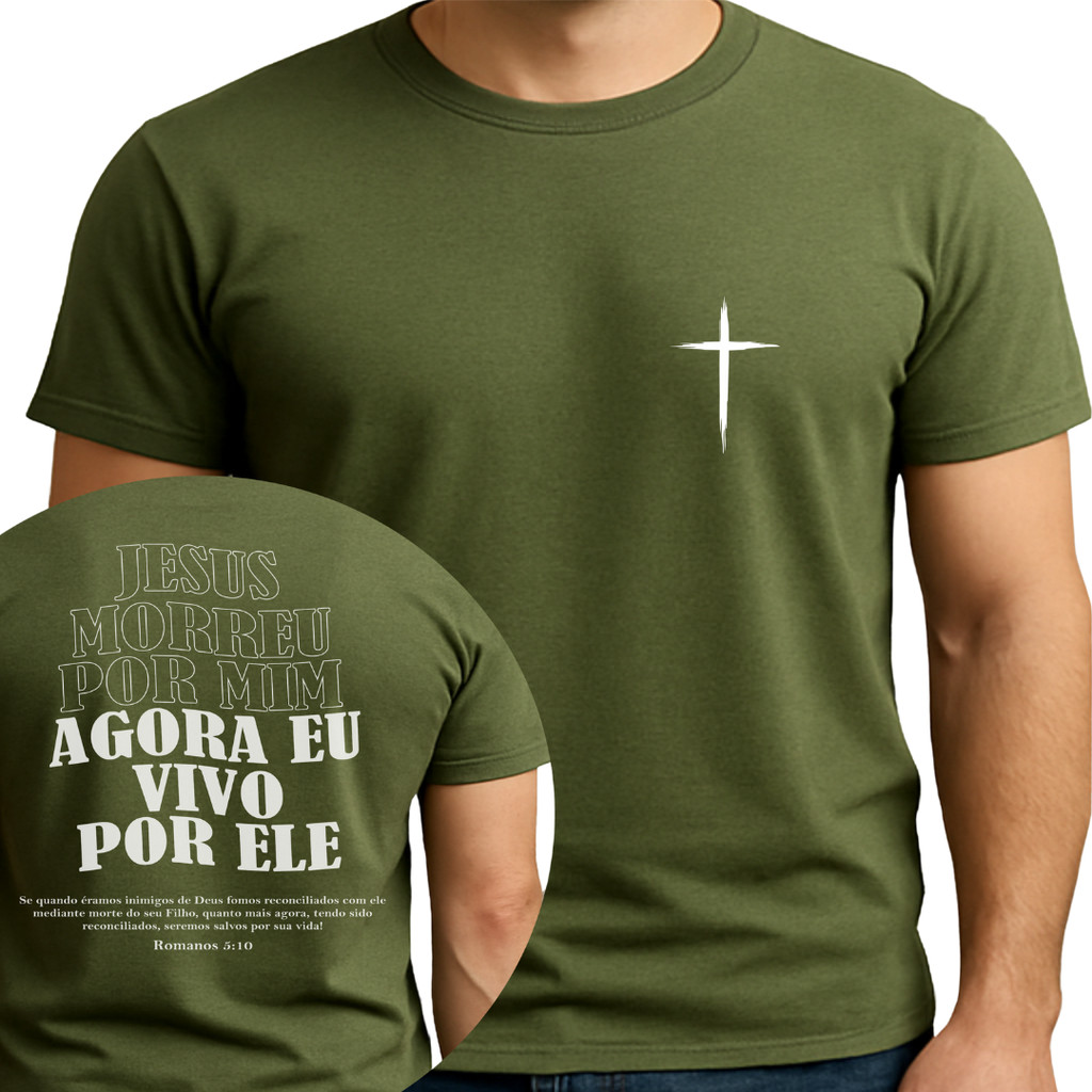 Camiseta T-Shirt 100% algodão Vivo Por Ele