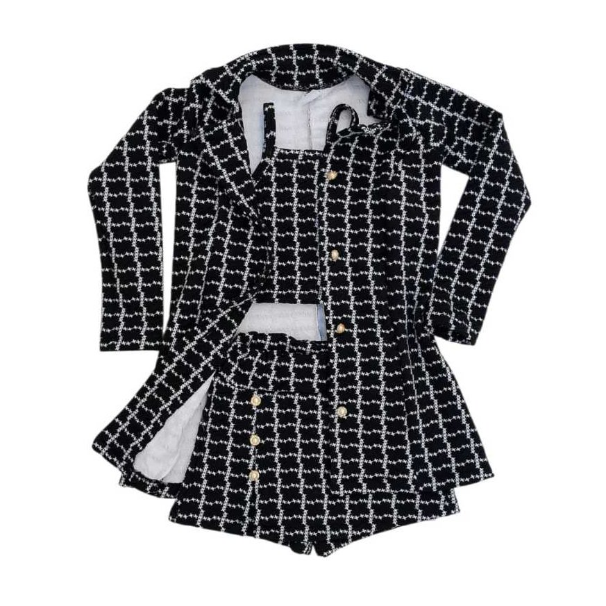 Conjunto Blazer Infantil Menina três peças.
