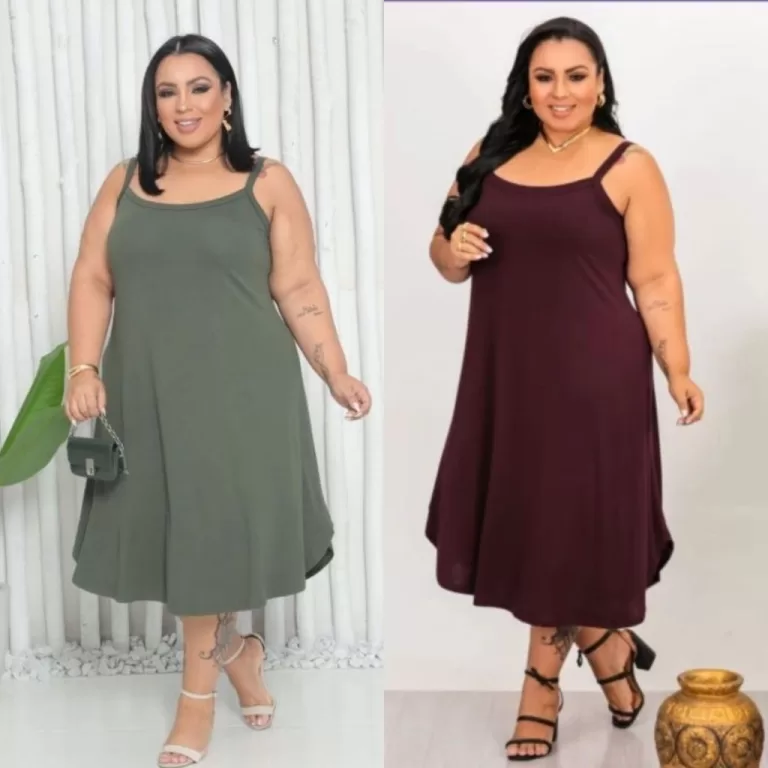 Kit 2 Vestido Feminino Plus Size Alcinha Vestidos 
