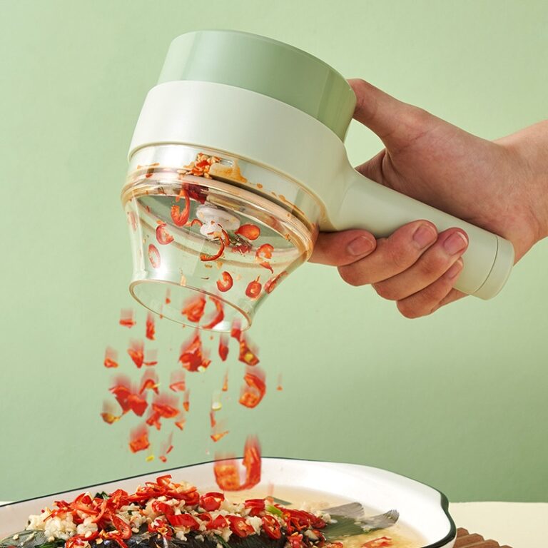 Cortador Elétrico De Legumes 4 Em 1 Sem Fio Alho 