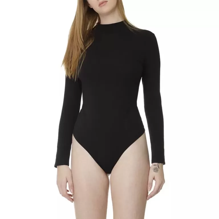 Body Abertura nas Costas Manga Longa Preto