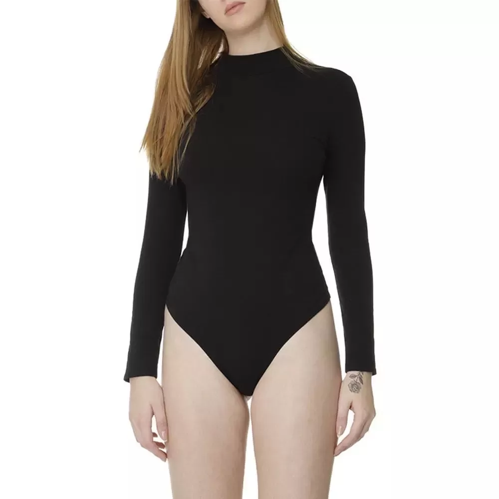 Body Abertura nas Costas Manga Longa Preto