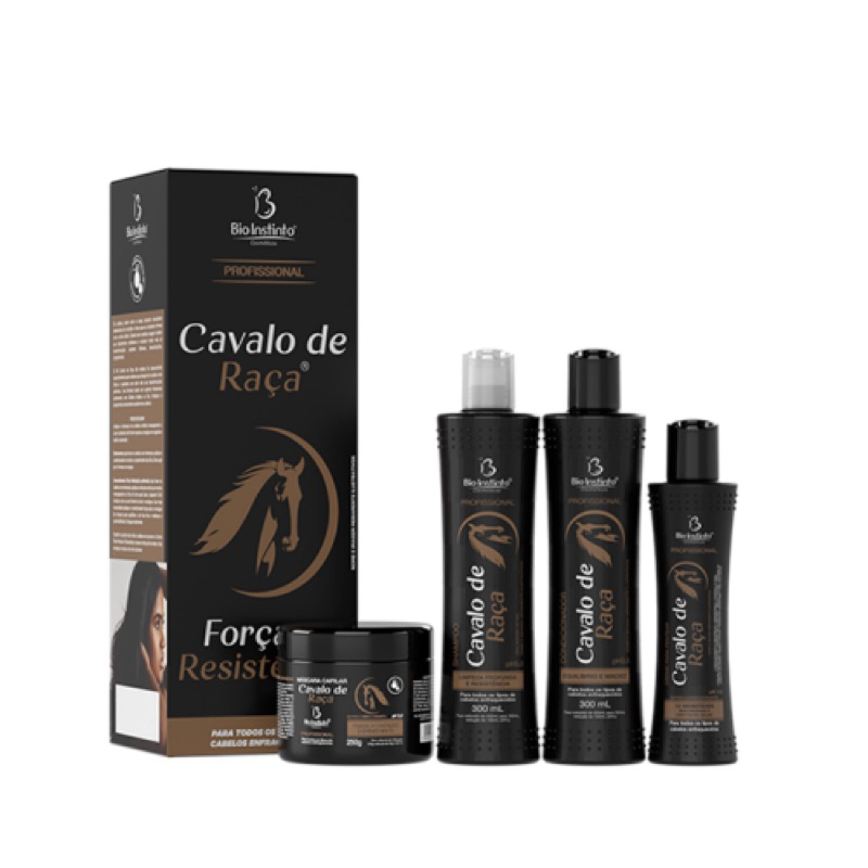 01 KIT CAVALO DE RAÇA 4 Itens Bio Instinto Força  Anti Queda e fortalecimento dos fios e crescimento