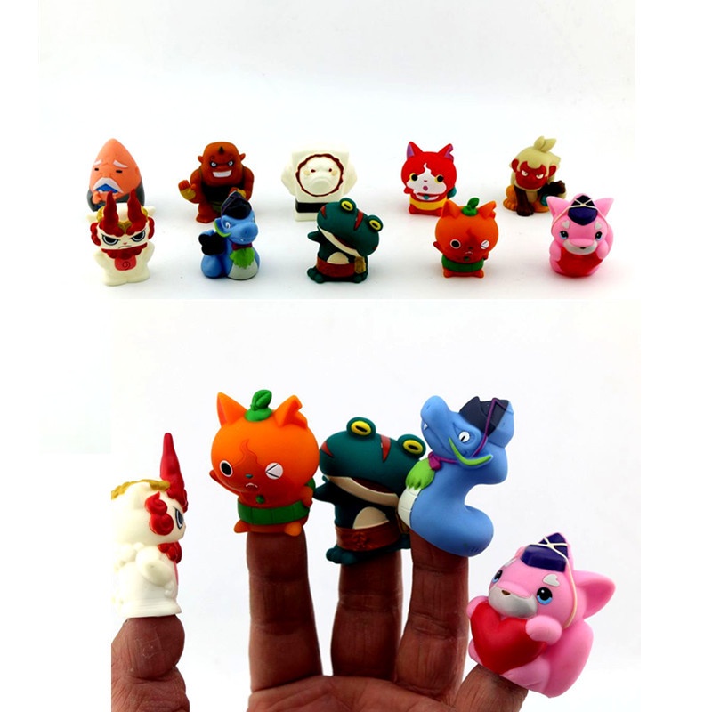 6pçs/lote anime yokai yokai relógio brinquedos monte dedo fantoche
