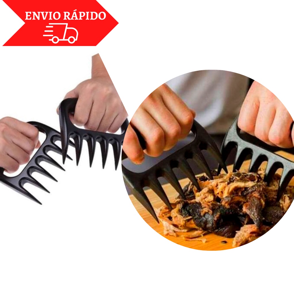 Kit 02 Garfo Garra Urso Reforçada De Churrasco Para Desfiar e Cortar Carne