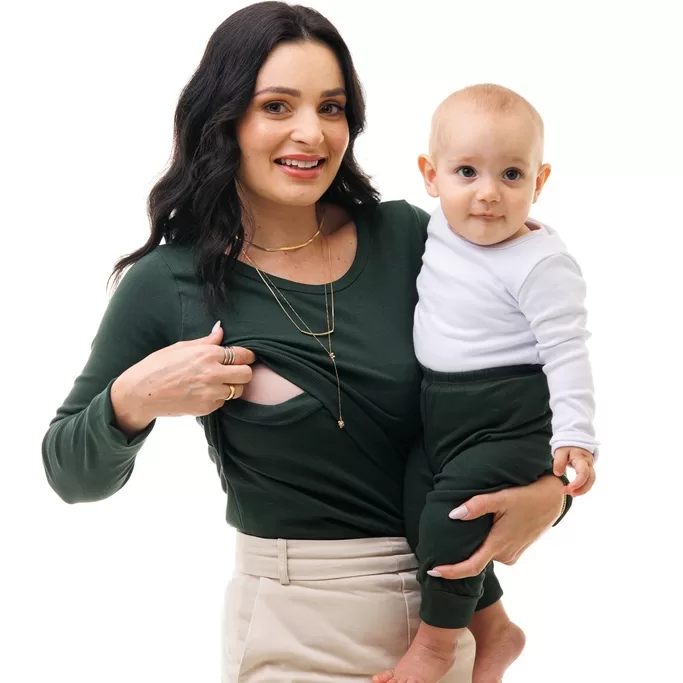 Blusa de Manga Longa Com Gola Redonda e Abertura F