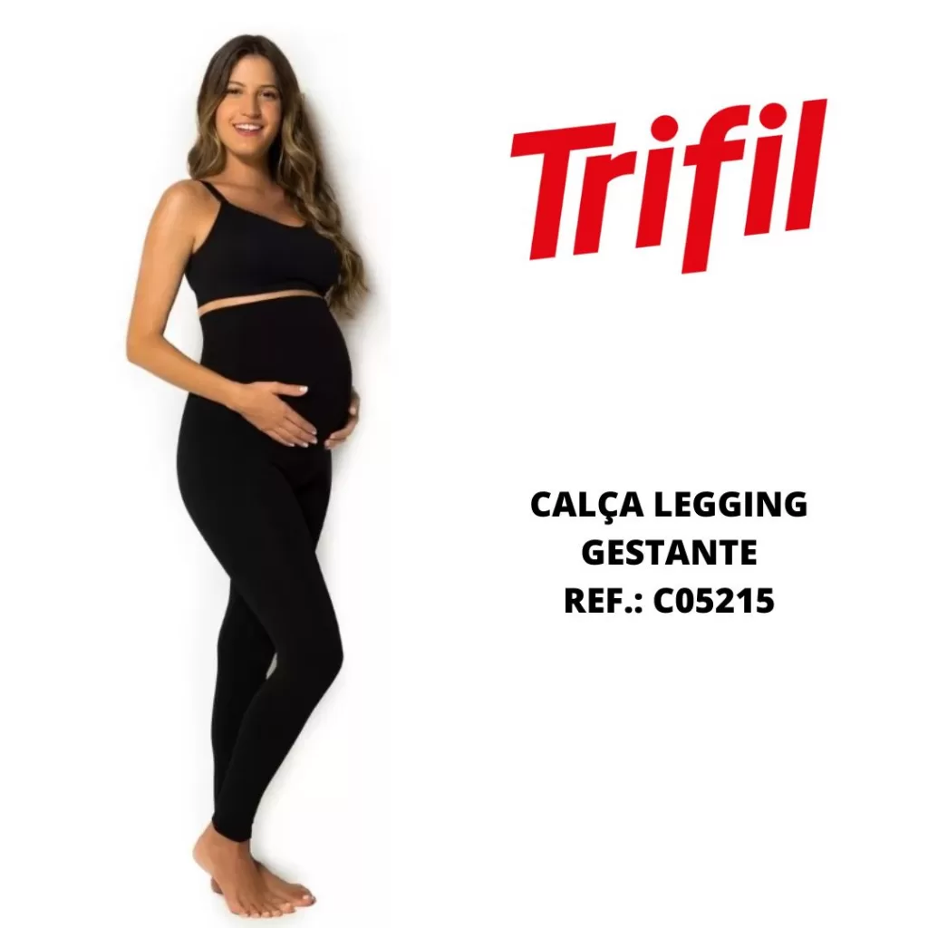 Calça legging maternidade Trifil 5215 gestante microfibra sem costura