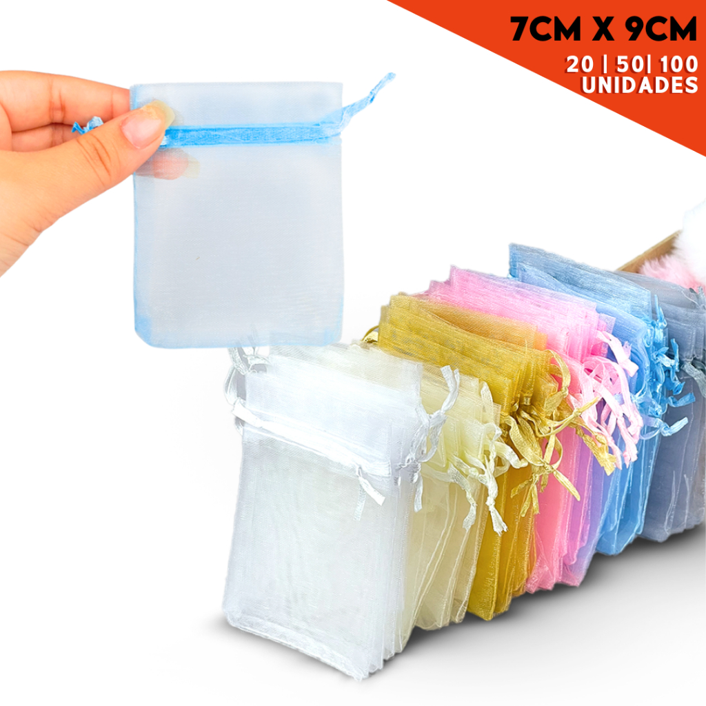 Saco Organza – Saquinho Para Lembrancinha 7×9 Diversas Cores – 20/50/100 Unidades – Nybc