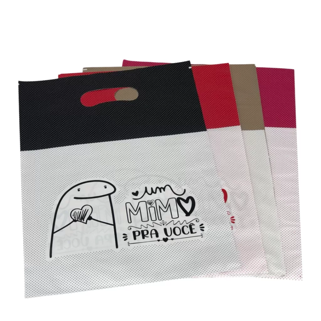 Sacola boca de palhaço Estampada Um Mimo Pra Você 25x35cm 50un