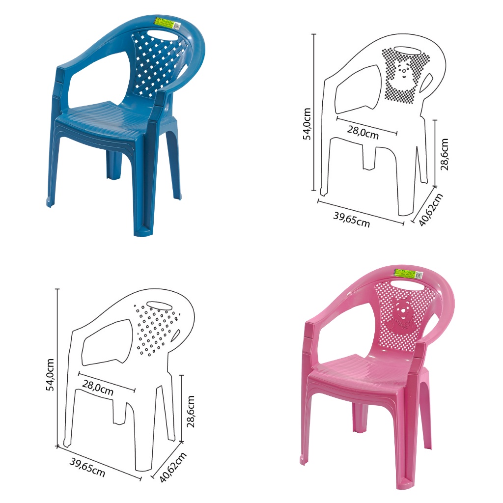 Cadeira Poltrona Infantil Milla Top para Desenhar, Pintar e Estudar. Empilhável, Leve e Ergonômica.