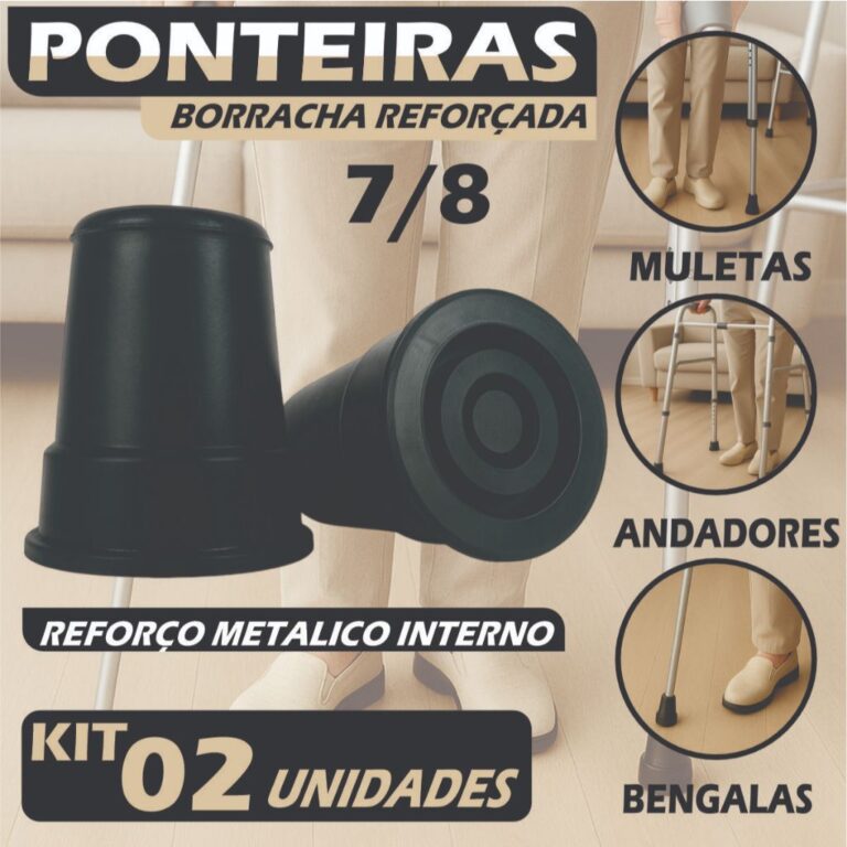 Kit 2 Ponteira Pé De Borracha 7/8 22mm Para Mulet