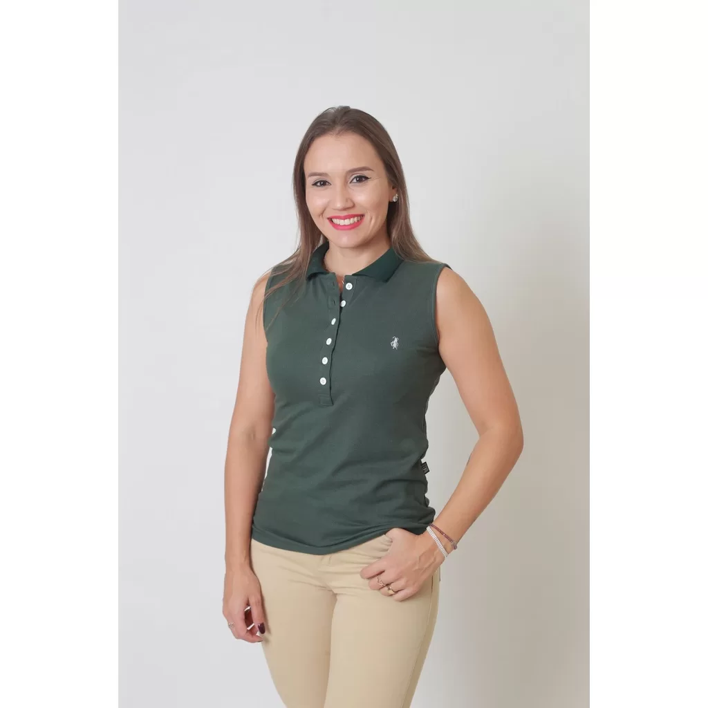 Camisa Polo Feminina Verde Musgo