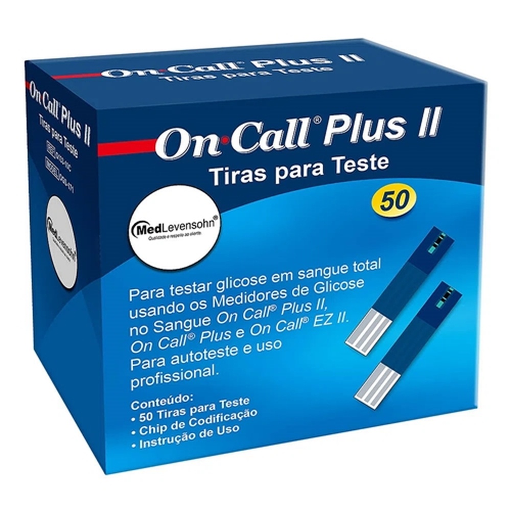 Tiras para Teste de Glicose On Call Plus II Frasco 50 Tiras