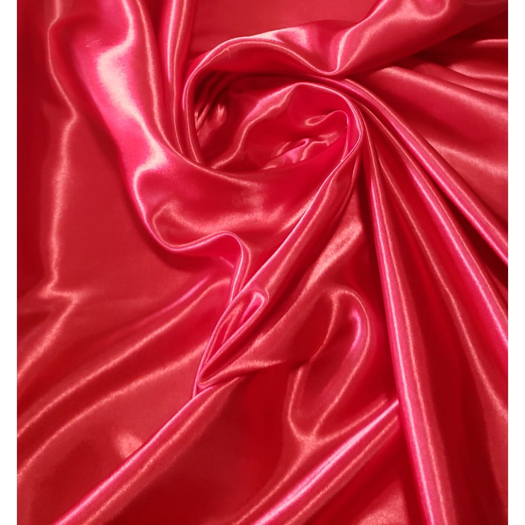 Tecido Cetim Charmeusse Liso Vermelho Sangue