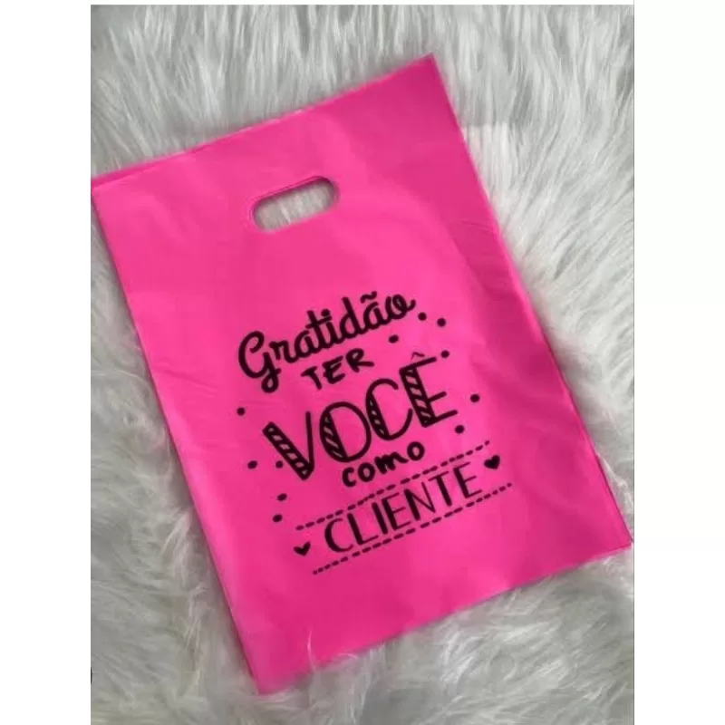 50 sacolas com frases 30×40 gratidão em ter vc como cliente