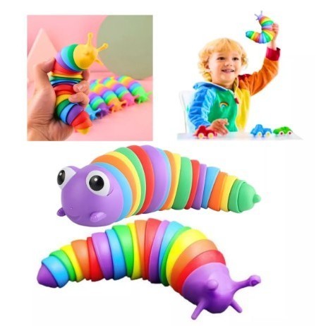 Brinquedo Lesma Caracol Lagarta De Minhocas Alivia