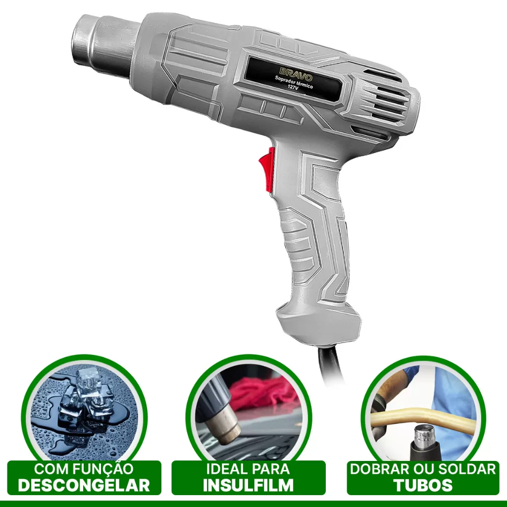 Soprador Térmico Profissional De Ar Quente Bravo 110v – 1500w / 220v – 2000w Titanium