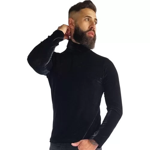 Blusa Masculina JotaVê Cacharrel em Veludo Preto
