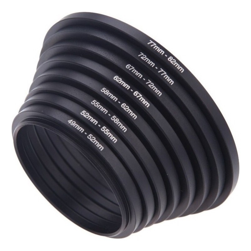 Kit 8 Anel Adaptador Step Up Filtro Lente 49mm-82mm SHINESP Alta qualidade