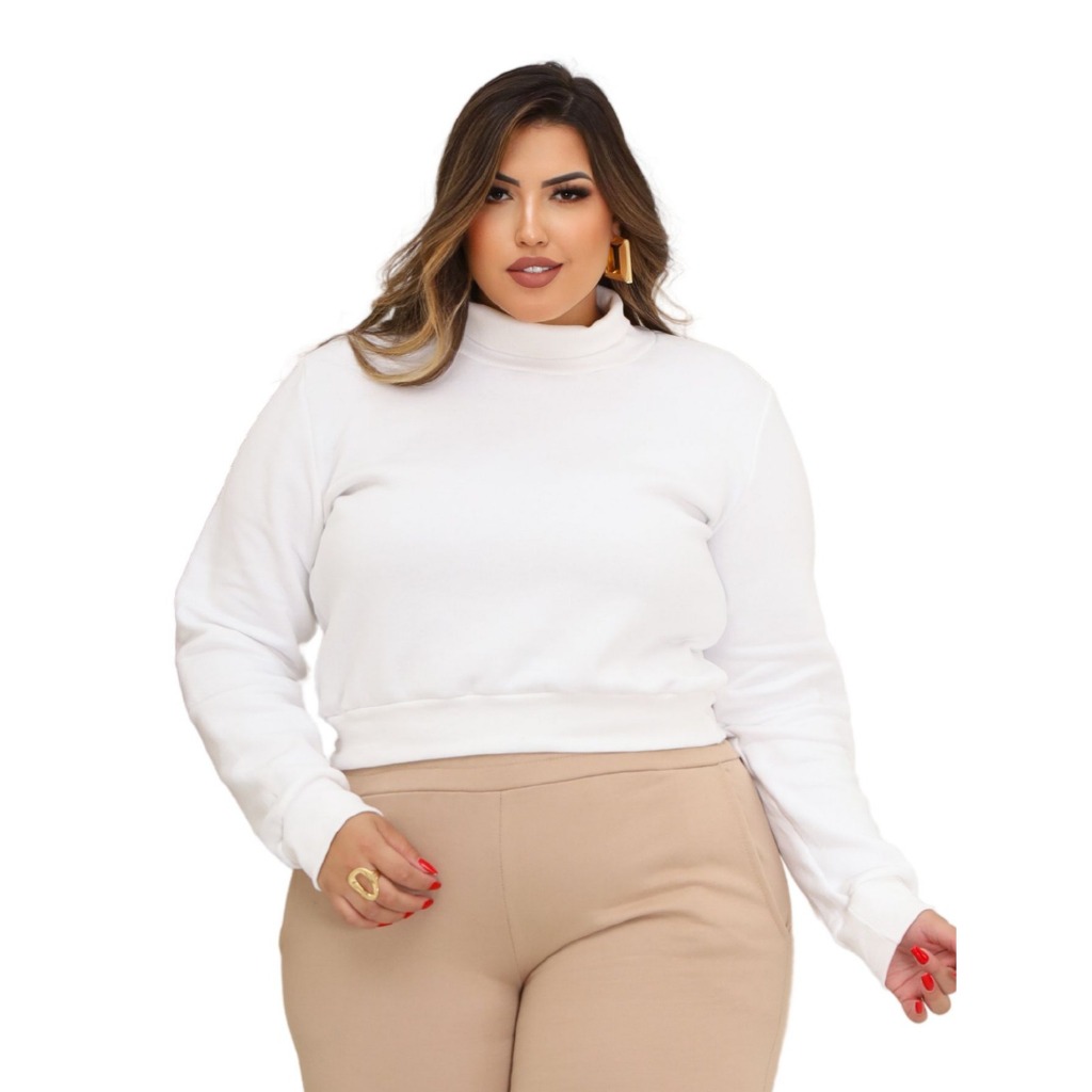 Blusa Casaco Moletom Manga Longa Plus Size Frio Gg G1- Nubia