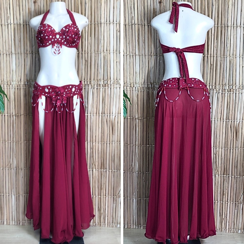 [Liquidação] Dança do Ventre Traje Bordado Completo – Pronta Entrega – TPCL-741