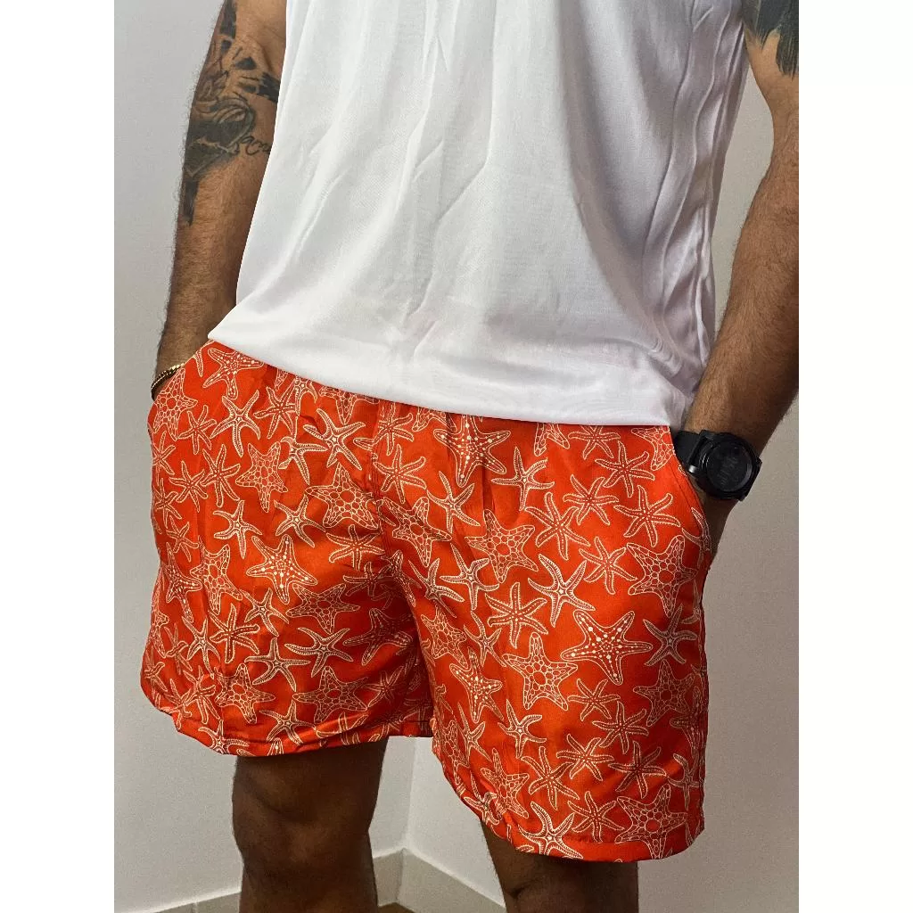 kit 10 Short Masculino Tactel Bermuda de Banho com Estampa