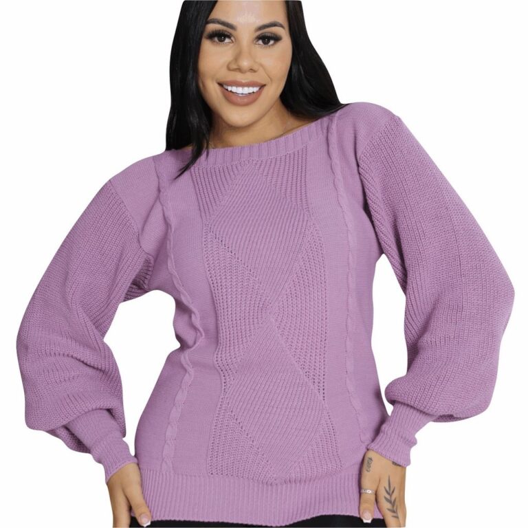 Tricot Blusa De Frio Malha Qualidade Manga Longa B