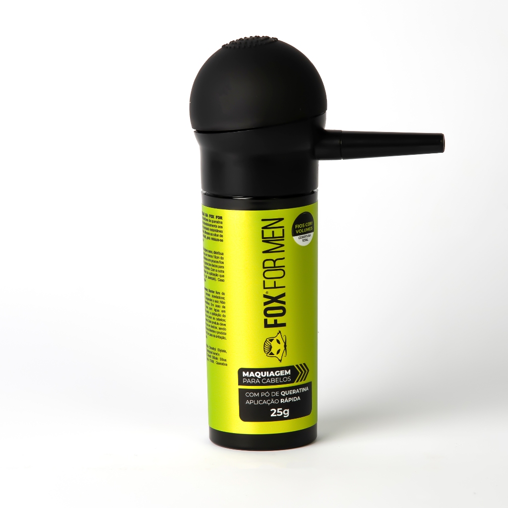 KIT 1 MAQUIAGEM CAPILAR PRETO COM 1 APLICADOR – FOX FOR MEN