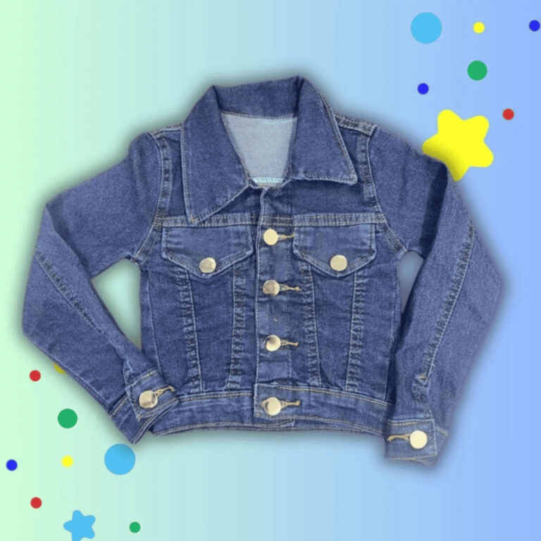 Jaqueta infantil masculina jeans manga longa menin