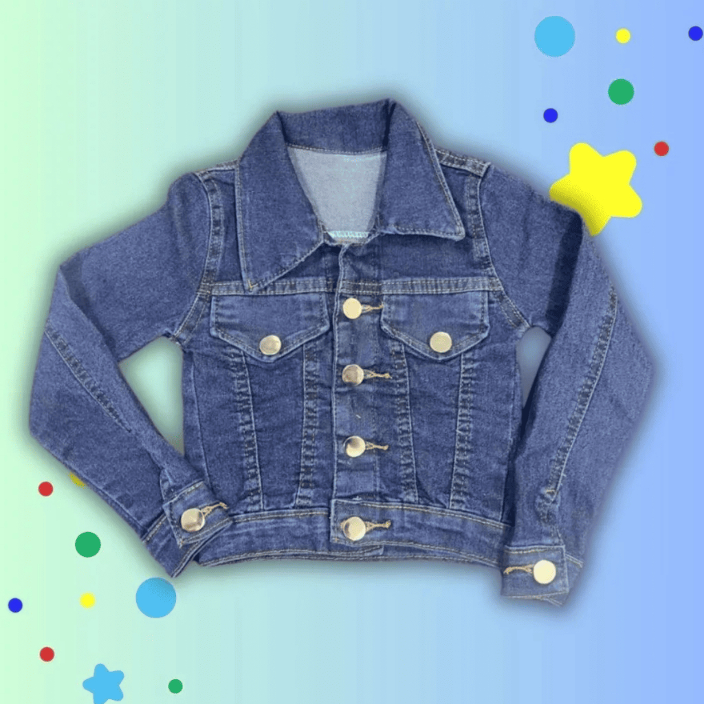 Jaqueta infantil masculina jeans manga longa menino promoção lycra criança
