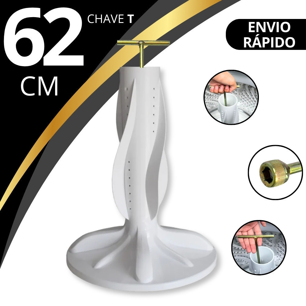 Chave T 10mm Cabo Estendido 62cm Para Limpeza do Agitador Maquina Lavar Roupas