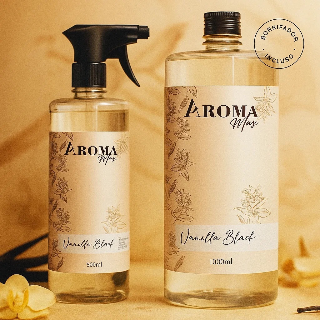 Água Perfumada Vanilla Black 1500ml Residencial Banheiro Quarto Sala Tecidos Residencial Aroma Suave