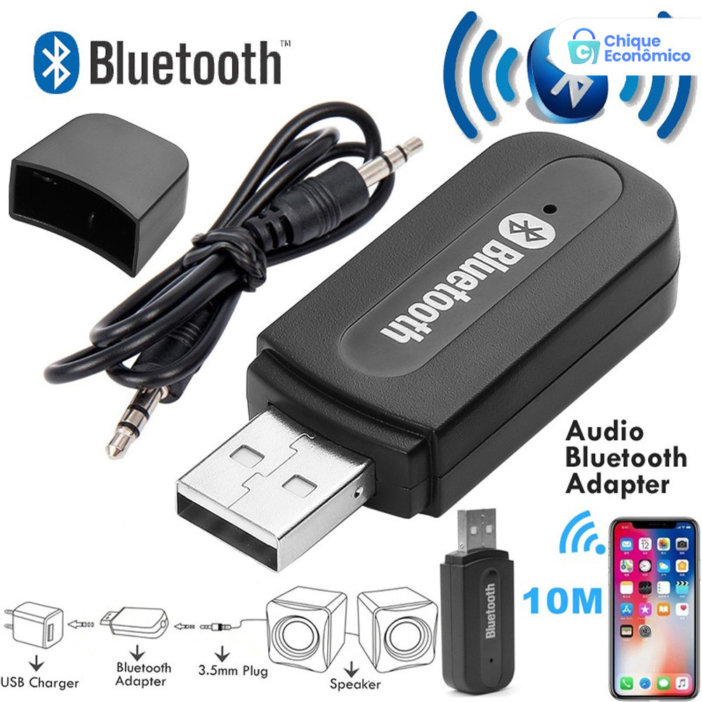 Receptor Bluetooth P2 para Som Automotivo USB (3,5mm)