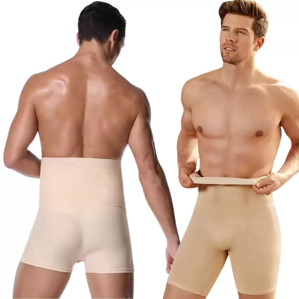 Bermuda Cinta Modeladora Masculina 4Barbatana De Aço Não Embola Alta Compressão Reduz Medidas Treino