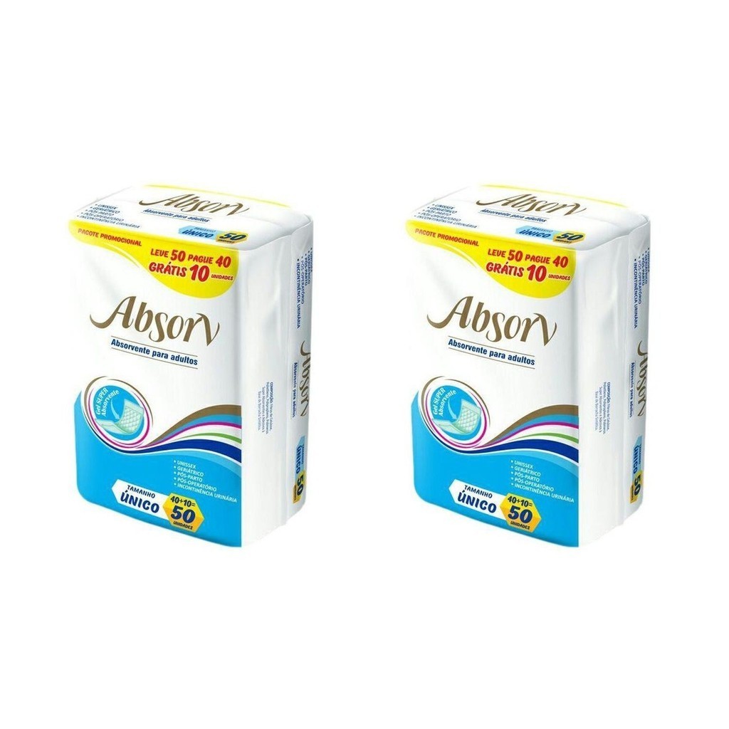 KIT 2 ABSORVENTE GERIATRICO ABSORV 50 un