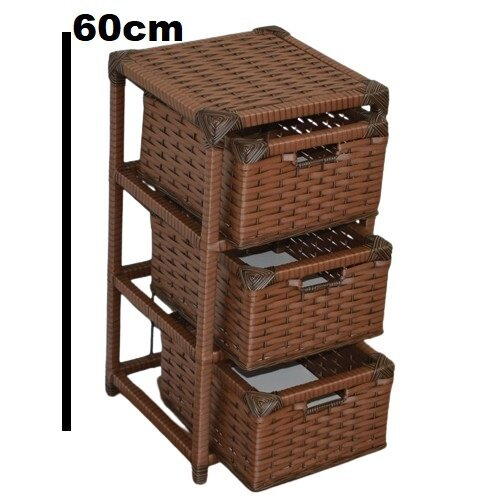 Gaveteiro 3 Gavetas Fibra Sintética 60x30x30cm Vi