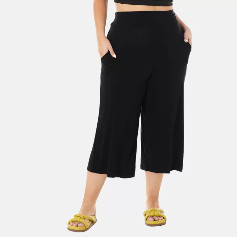 Calça Feminina Plus Size Pantacourt Cintura Alta 