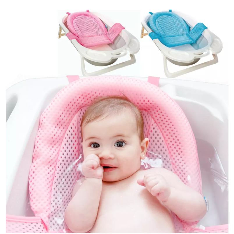 Rede de Proteção Infantil Bebê para Banheira Rosa Azul